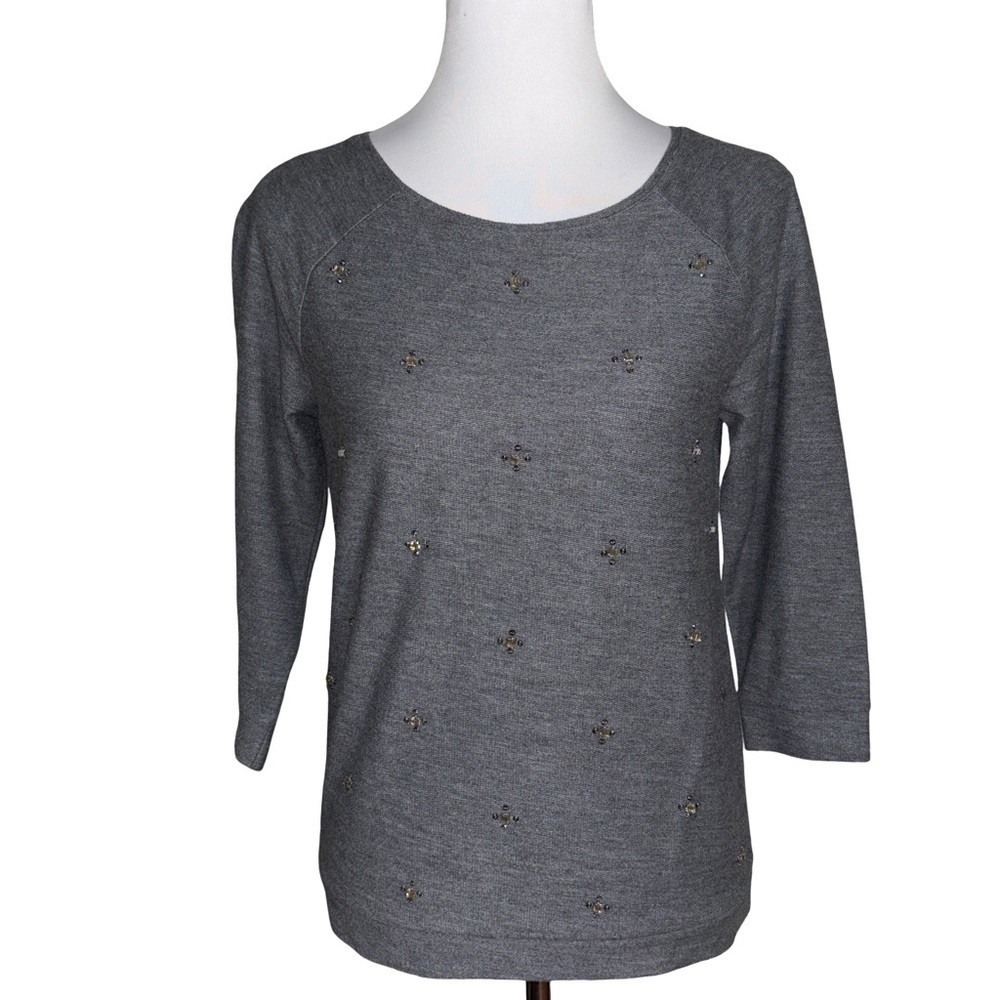 LOFT Gray Crew Neck Sweater